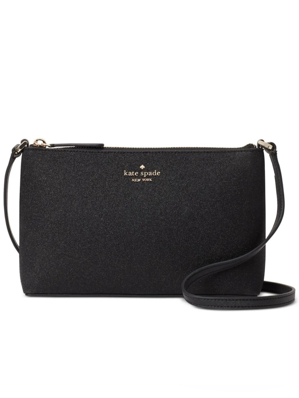 KATE SPADE ♠️ New York "Joeley" 🖤BLACK GLITTER🖤 SMALL CROSSBODY BAG 🌟EUC🌟